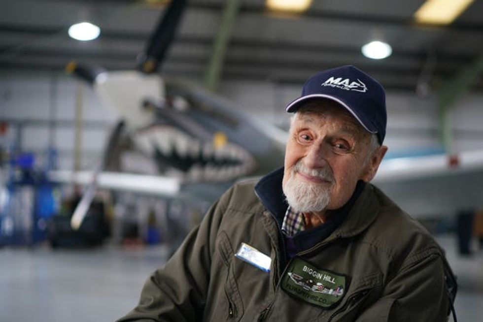102-year-old flies Spitfire