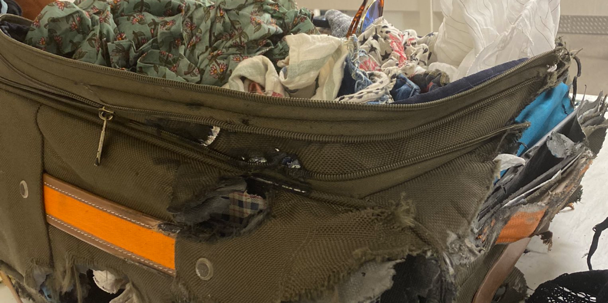 Woman's suitcase so badly damaged 'by airline' that some thought a ...