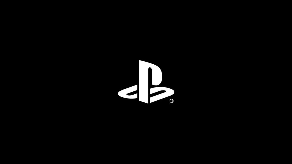 A black background with a white PlayStation logo in front