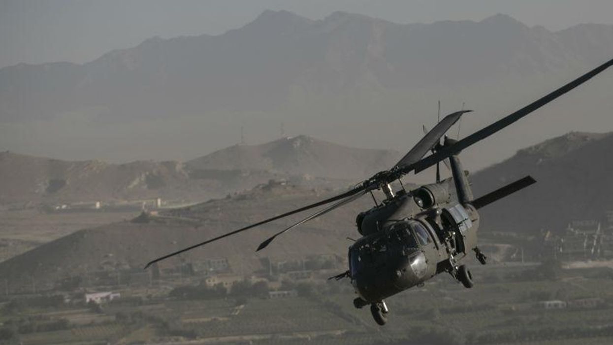 A Black Hawk helicopter near Kabul, Afghanistan