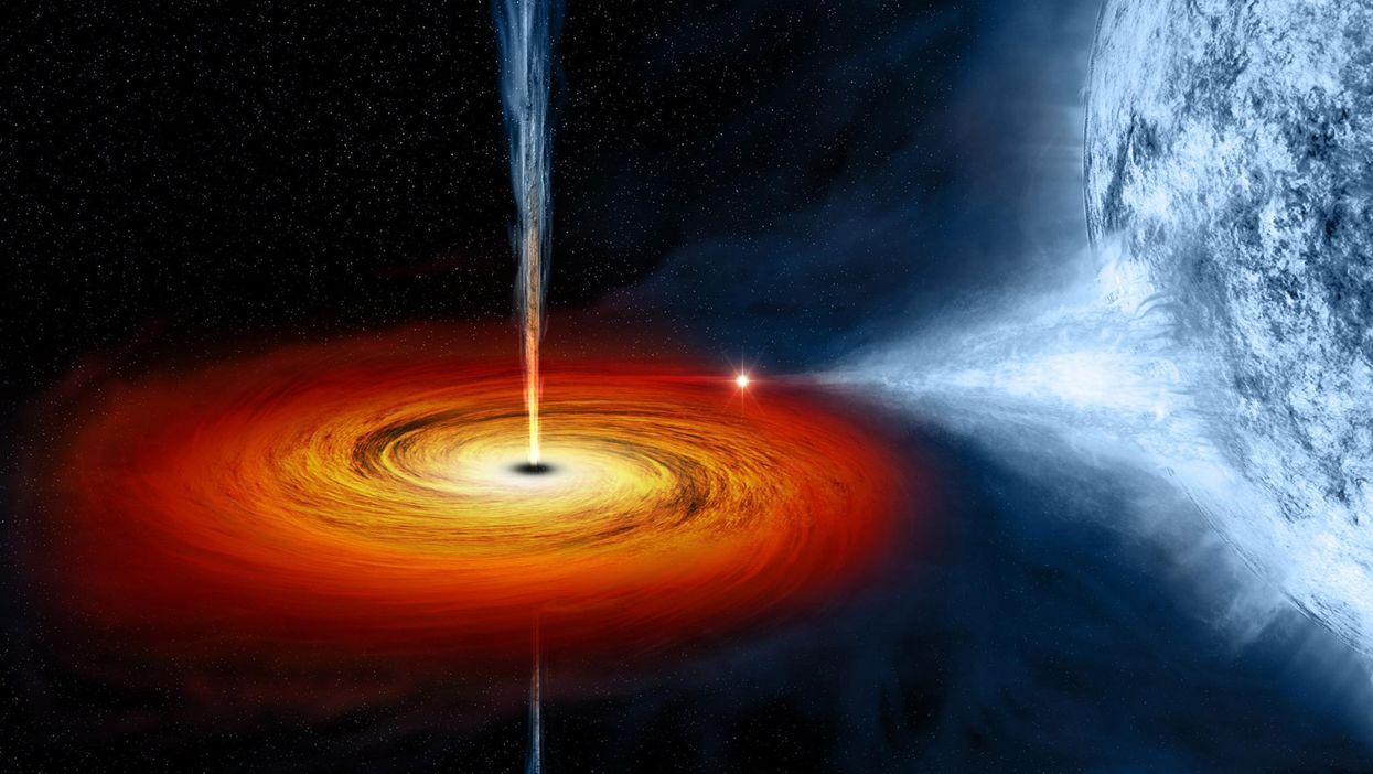 A black hole swirling in space