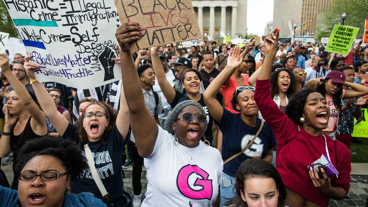A Black Lives Matter protest on May 2, 2015 in Baltimore, Maryland