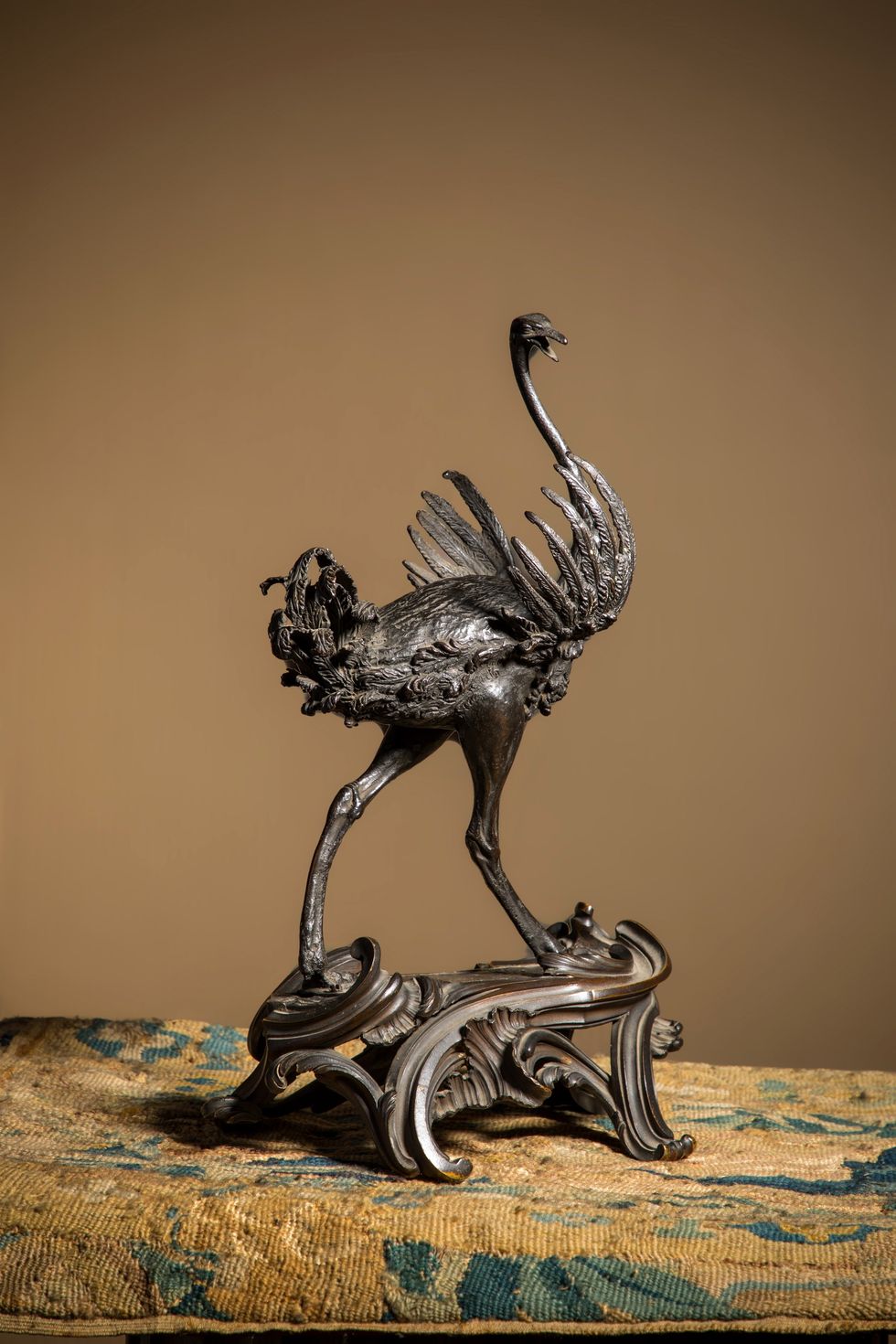 A bronze ostrich sculpture by Renaissance artist Giambologna sold at auction for \u00a31,824,540 at Cheffins Fine Sale in Cambridge (Cheffins/PA)