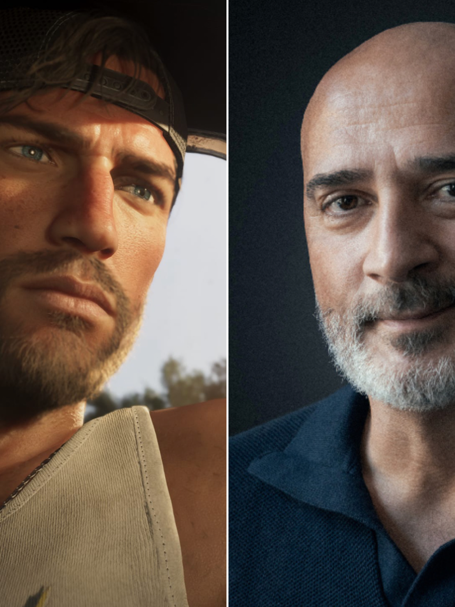 A composite image of a screenshot of Jason Duval and a portrait of Hakan Abrak, CEO of IO Interactive