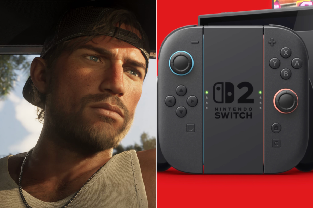 A composite image of a screenshot of Jason Duval and a screenshot of the Nintendo Switch 2 console