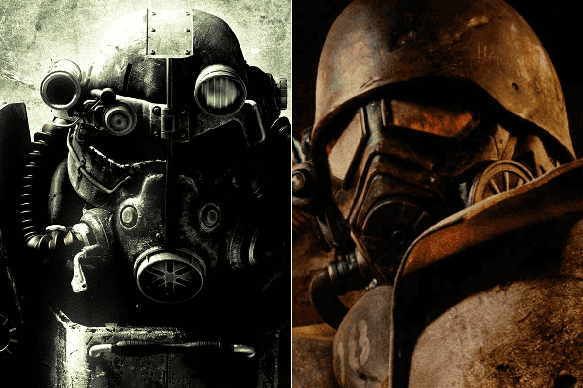 A composite image of artwork from Fallout 3 and New Vegas