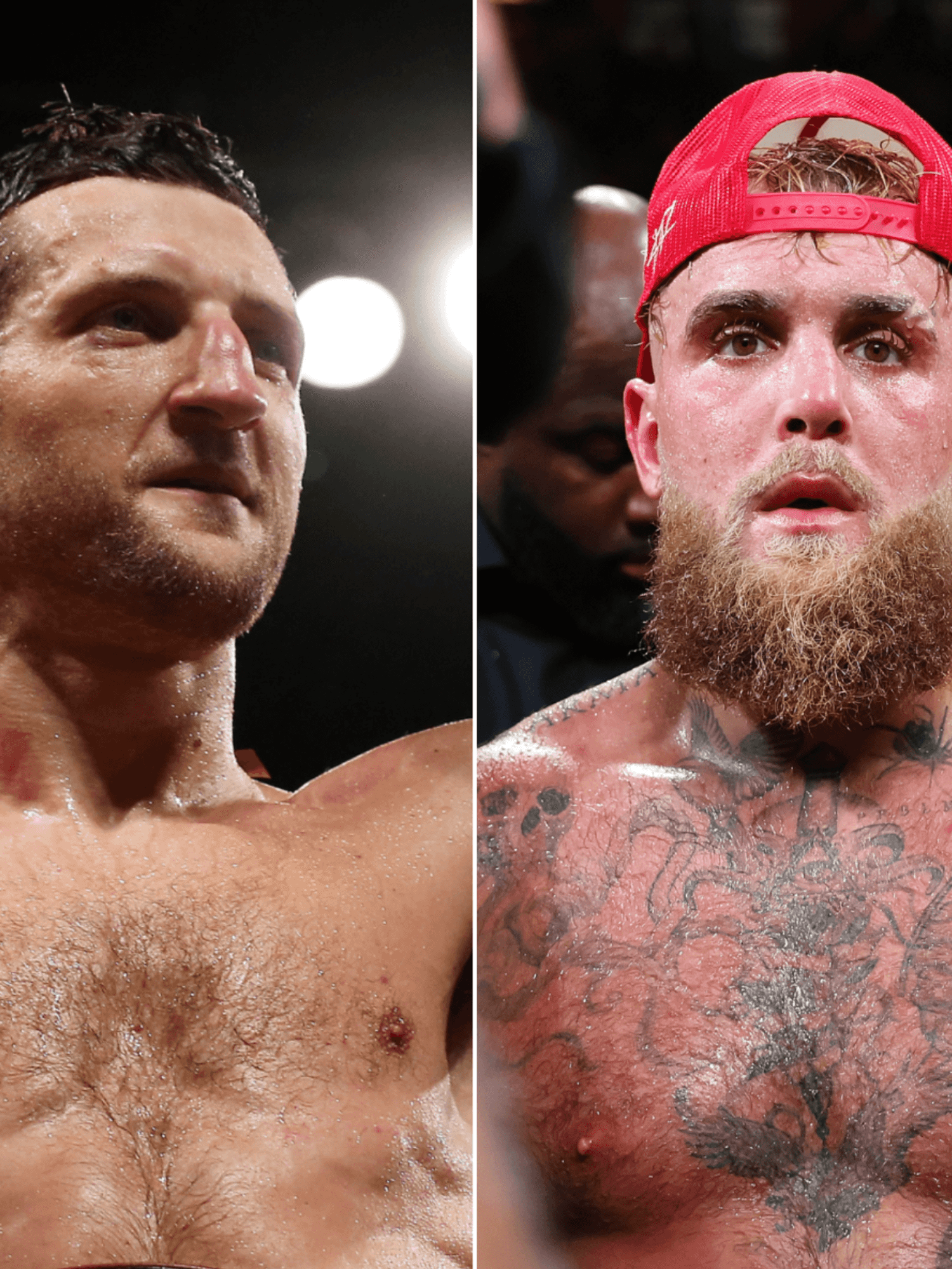 A composite image of Carl Froch and Jake Paul