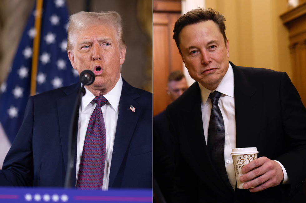A composite image of Donald Trump and Elon Musk