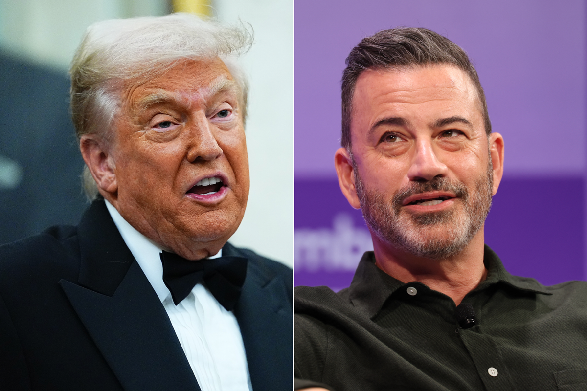 A composite image of Donald Trump and Jimmy Kimmel