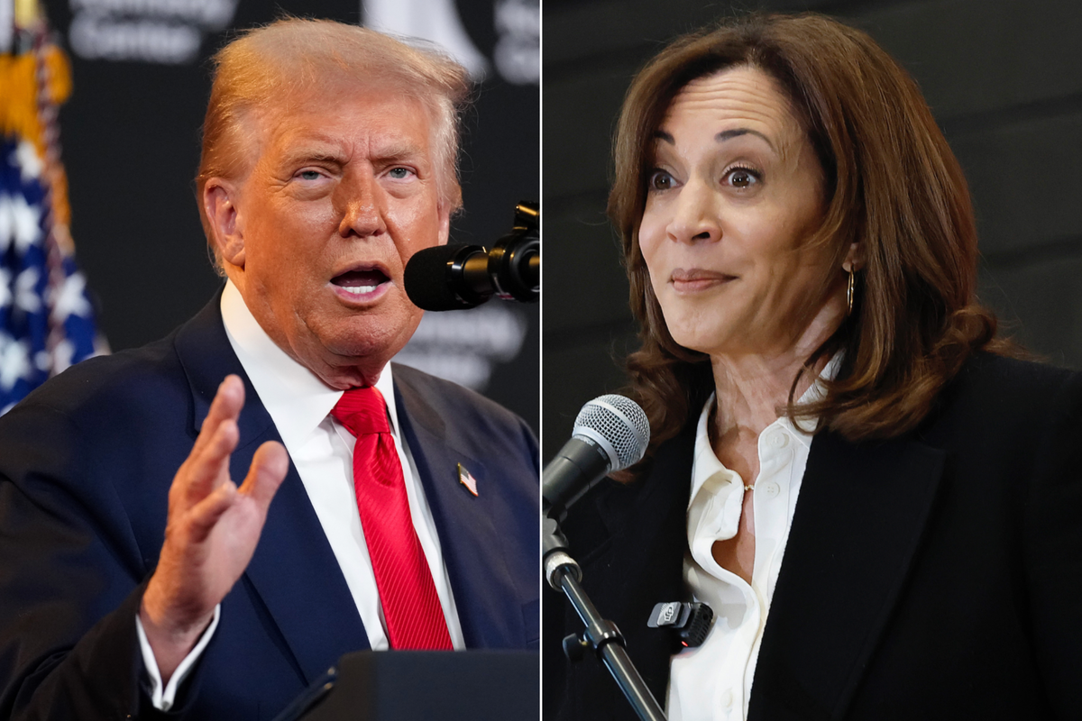 A composite image of Donald Trump and Kamala Harris