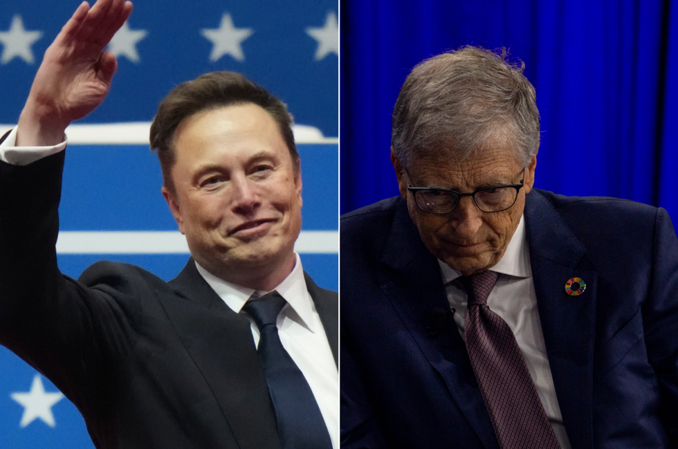 A composite image of Elon Musk and Bill Gates