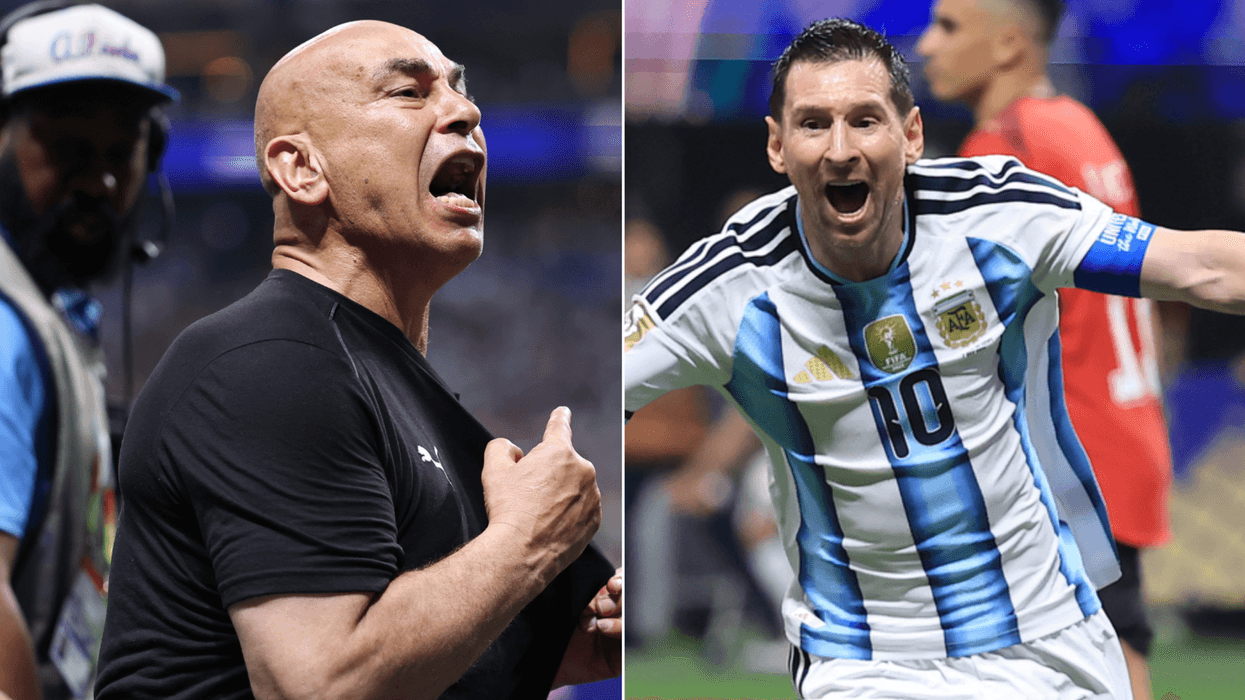 A composite image of Hossam Hassan and Lionel Messi