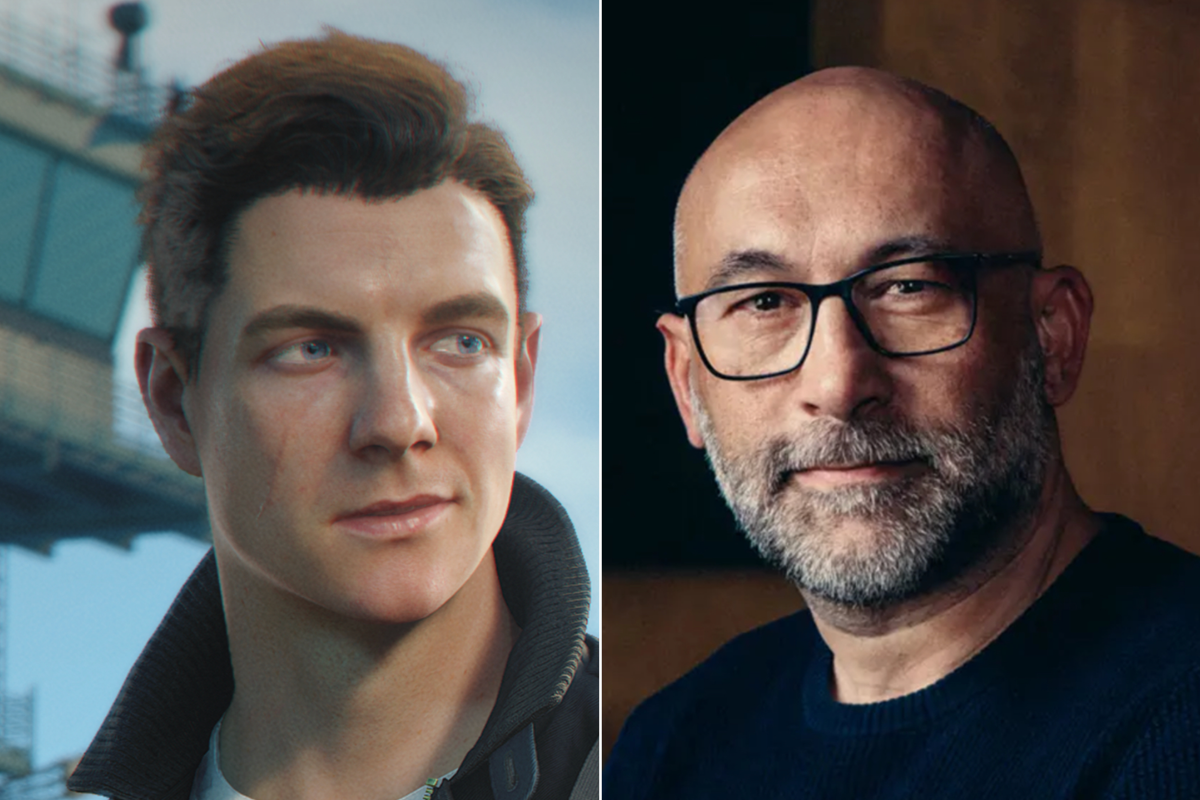 A composite image of James Bond from 007 First Light and a portrait of Hakan Arbak