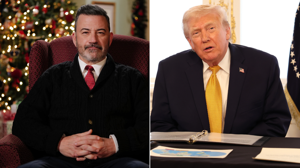 A composite image of Jimmy Kimmel and Donald Trump