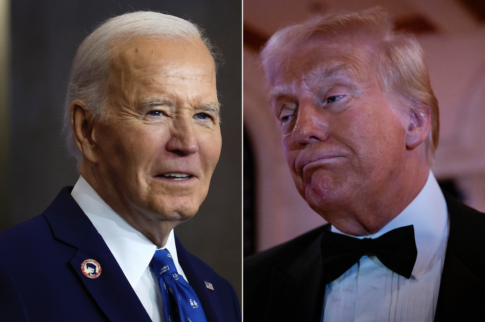 A composite image of Joe Biden and Donald Trump