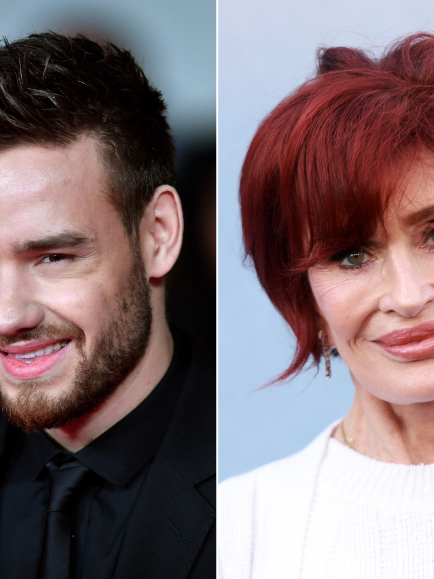 A composite image of Liam Payne and Sharon Osbourne