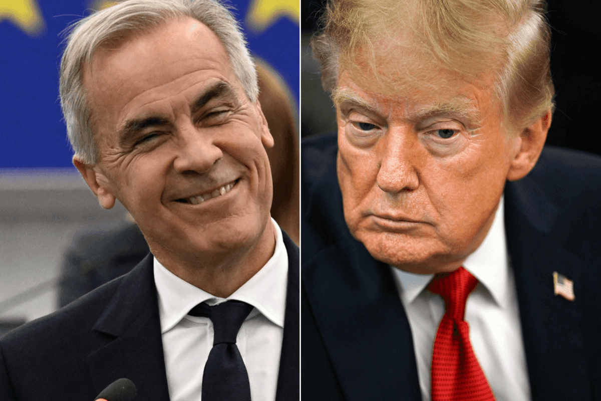 A composite image of Mark Carney and Donald Trump