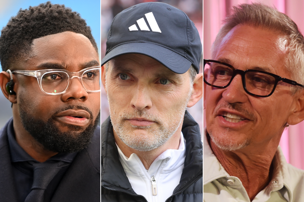 A composite image of Micah Richards, Thomas Tuchel and Gary Lineker