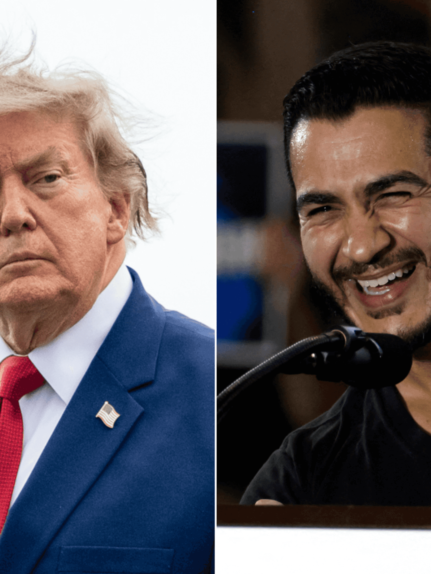 A composite image of photos of Donald Trump and Abdul El-Sayed