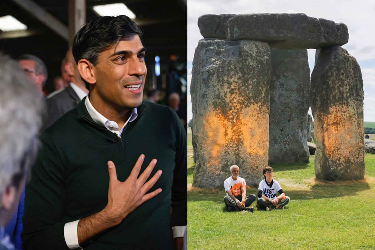 Rishi Sunak told to 'relax lad' after branding Just Stop Oil's Stonehenge stunt a 'disgrace'
