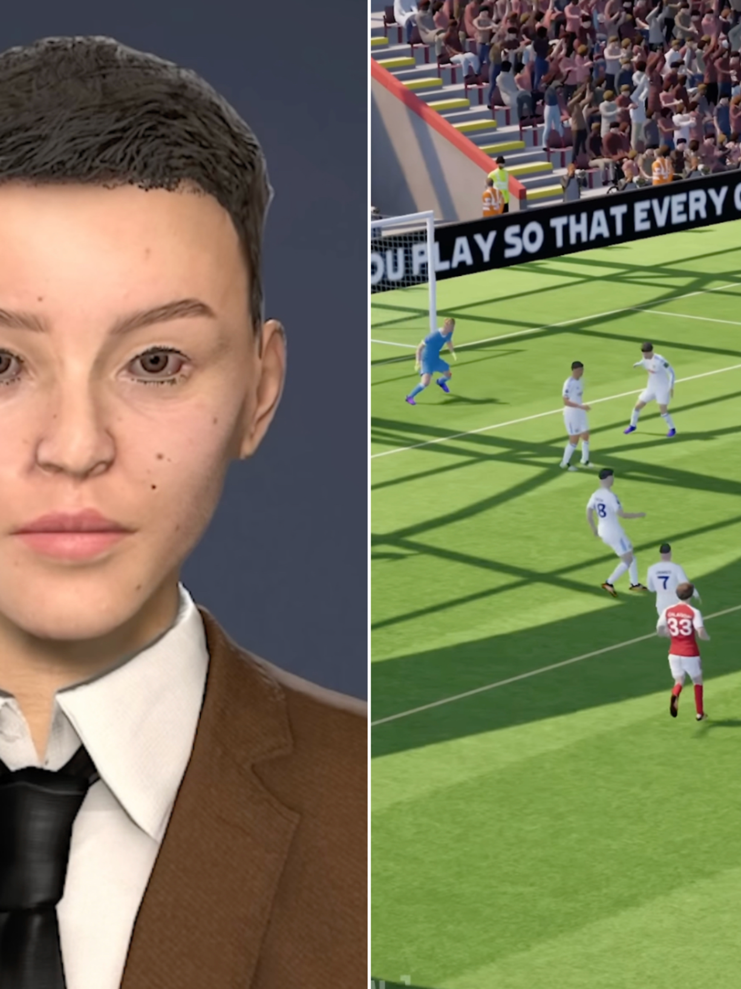 A composite image of screenshots from Football Manager 26 trailers