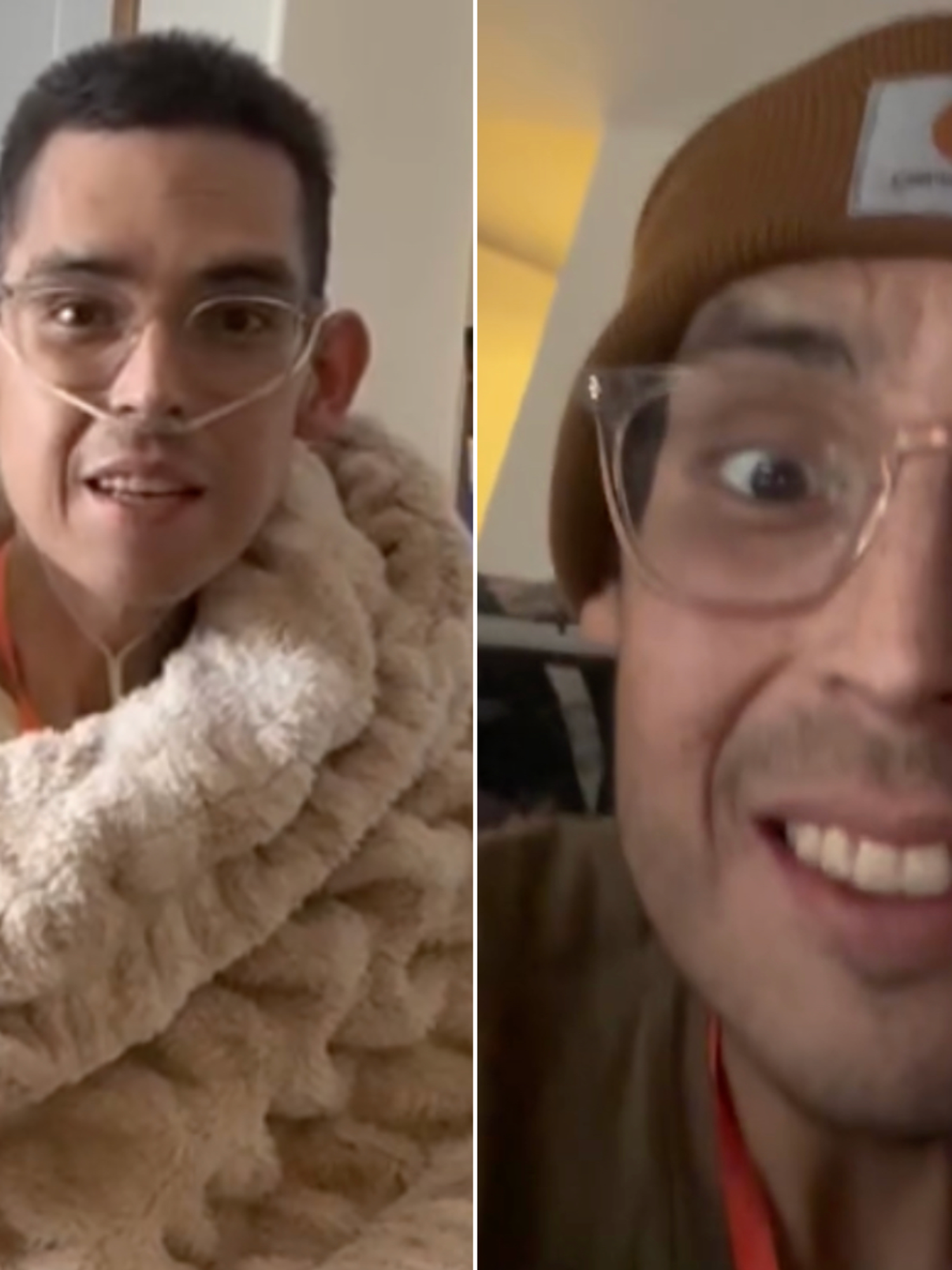 A composite image of screenshots of Tanner Martin from his Instagram videos