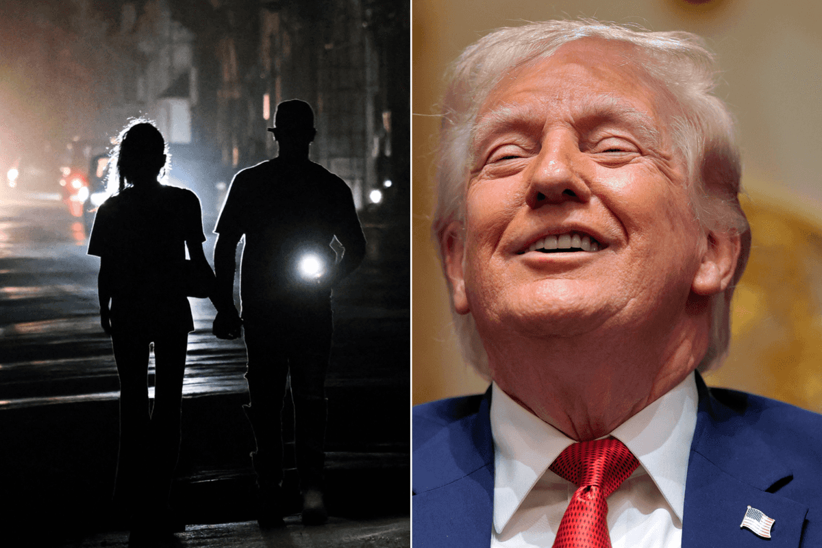 A composite image of the Cuba blackouts and Donald Trump