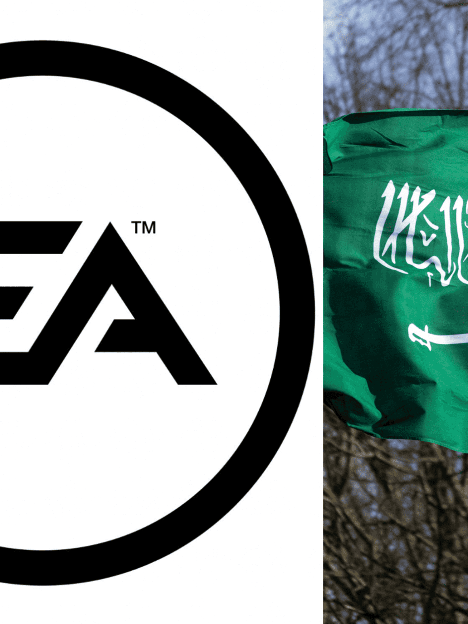 A composite image of the EA logo and the Saudi Arabian flag