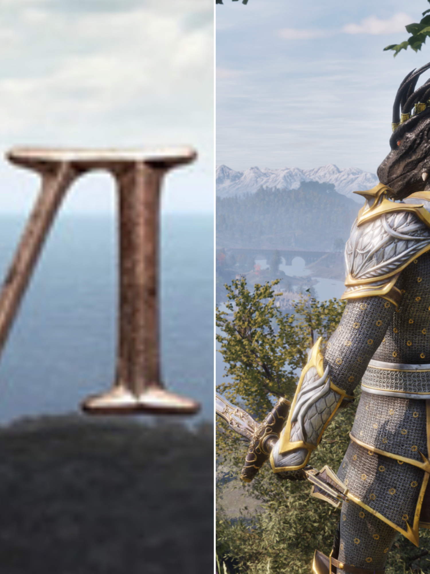 A composite image of The Elder Scrolls 6 logo and an official screenshot from The Elder Scrolls 4 Oblivion Remastered
