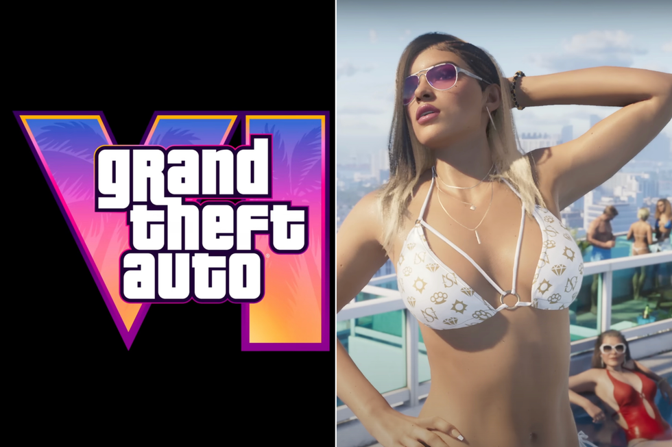 A composite image of the GTA 6 logo and a screenshot from the trailer