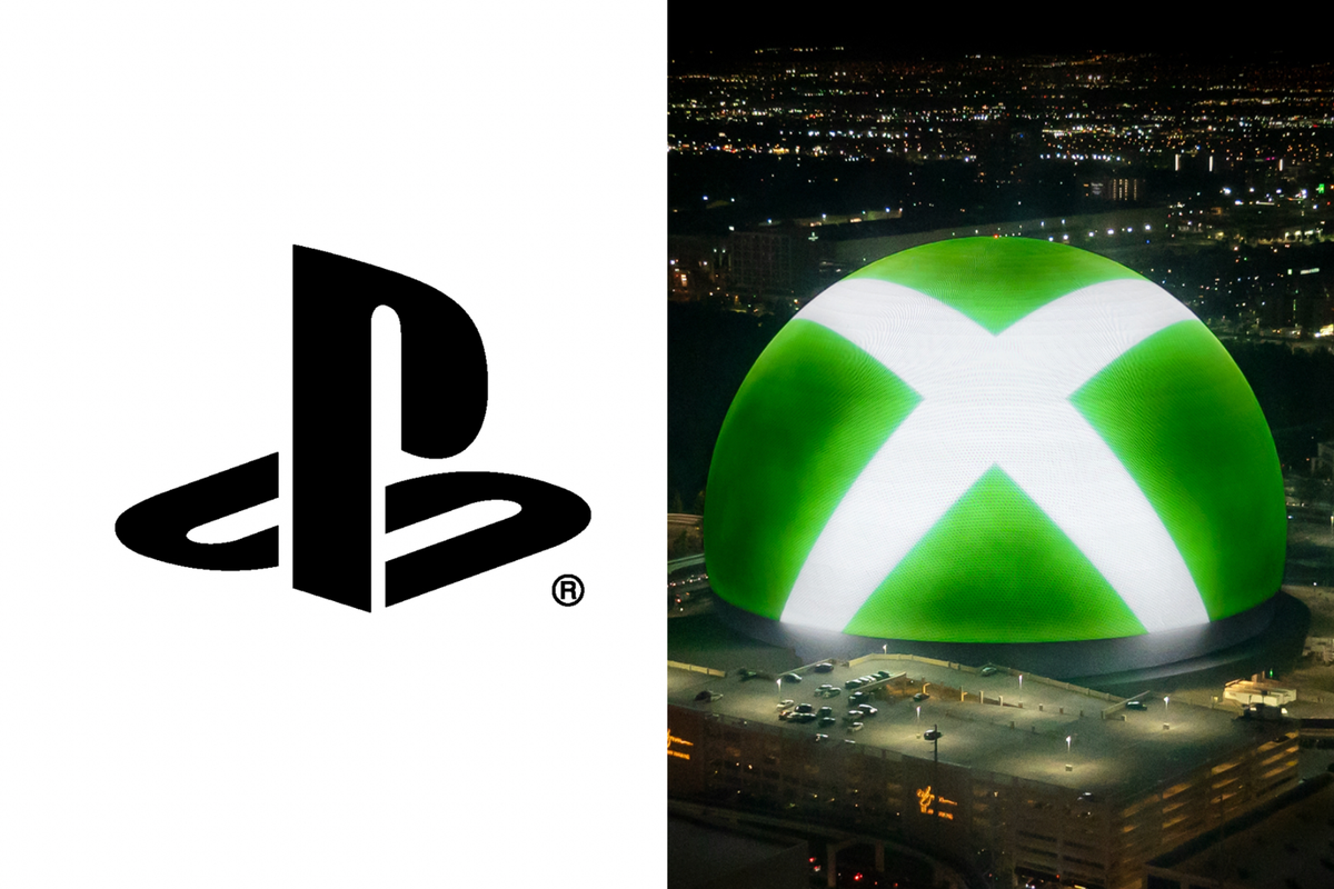 A composite image of the PlayStation and Xbox logos