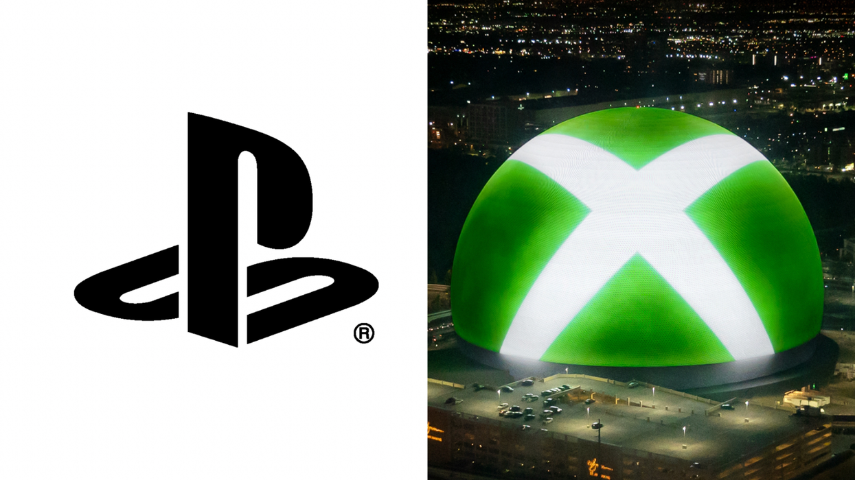 A composite image of the PlayStation and Xbox logos