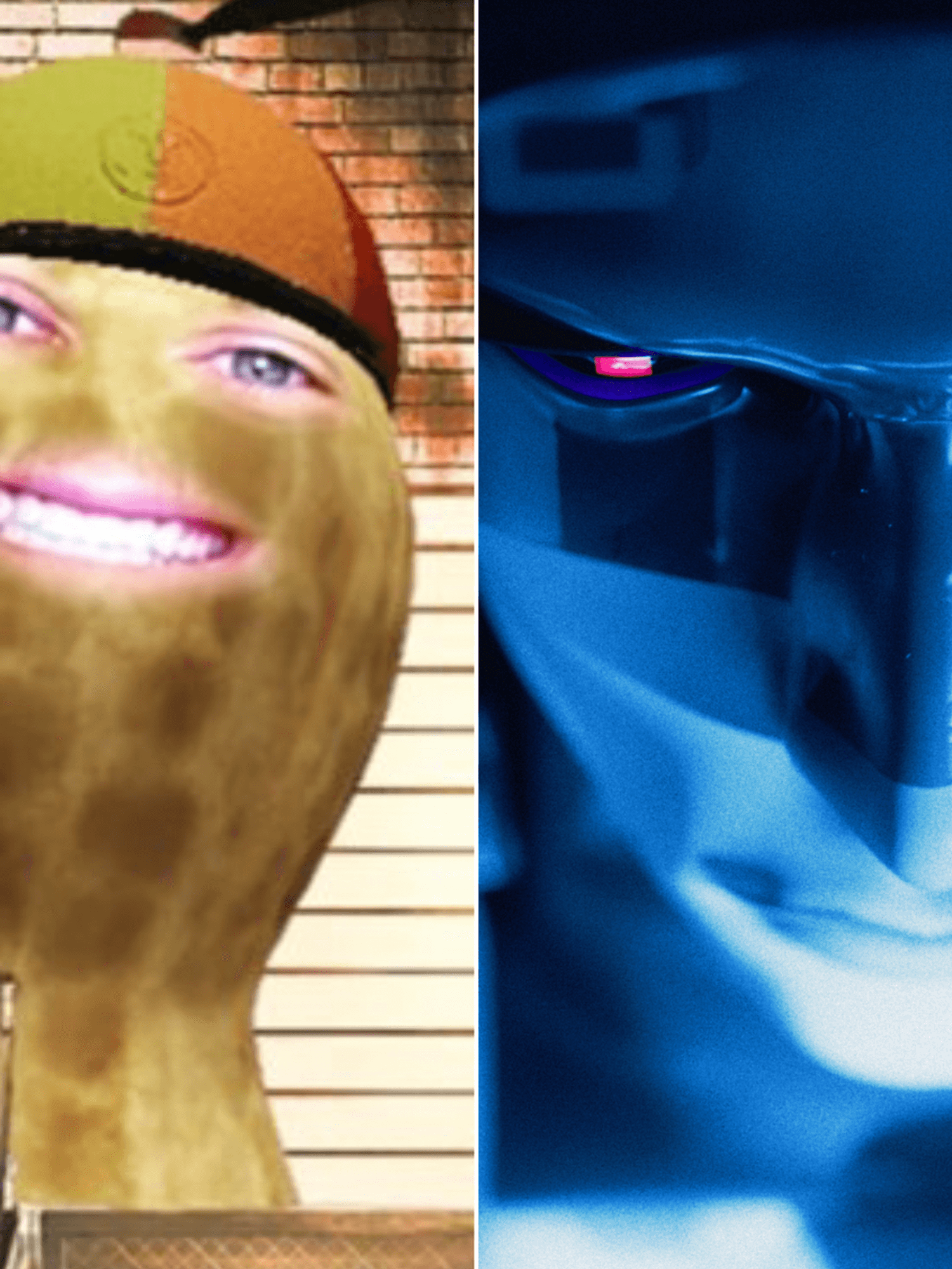 A composite image of TheBurntPeanut and of an Assassin Shell in Marathon