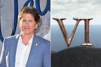 A composite image of Todd Howard and the VI from The Elder Scrolls 6 logo