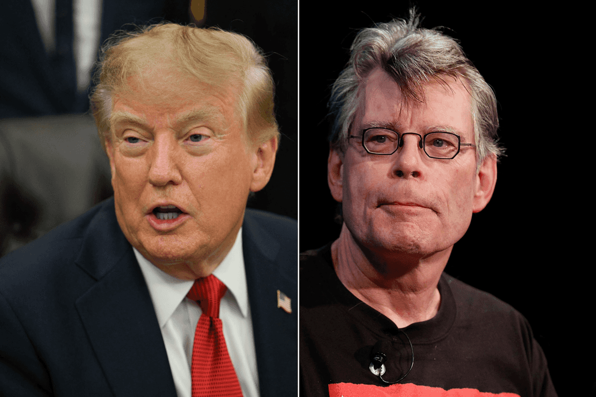 A composite image of US President Donald Trump and author Stephen King