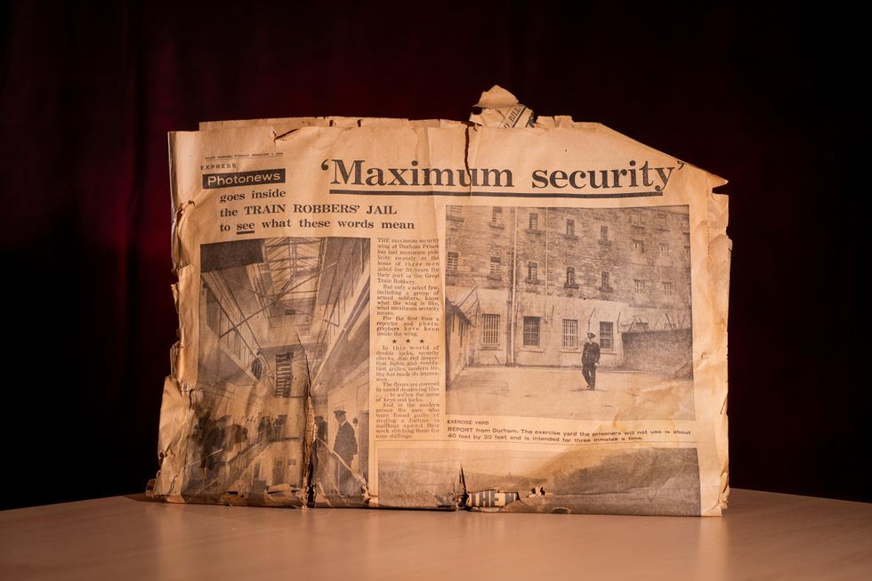 A copy of the Daily Express from Tuesday February 1st 1966 with a photo feature on the prison used to house the Great Train Robbers