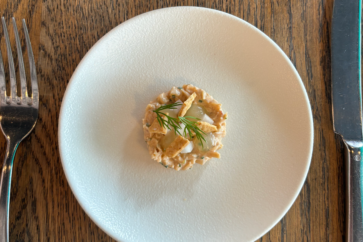 A crab, turnip and dill mousse served by Home Kitchen
