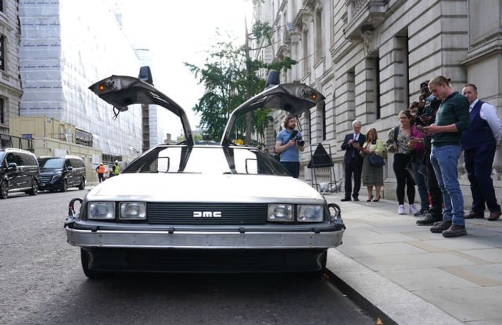 A DeLorean car