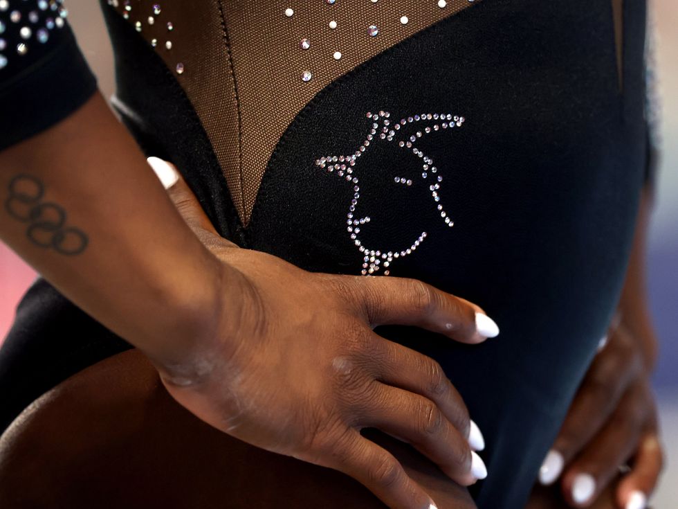 A detail of a goat on Simone Biles' leotard during the Senior Women's competition of the U.S. Gymnastics Championships at Dickies Arena on June 06, 2021 in Fort Worth, Texas