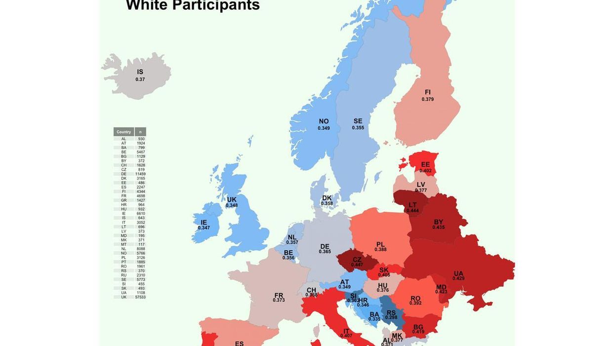 A European map of implicit racial bias