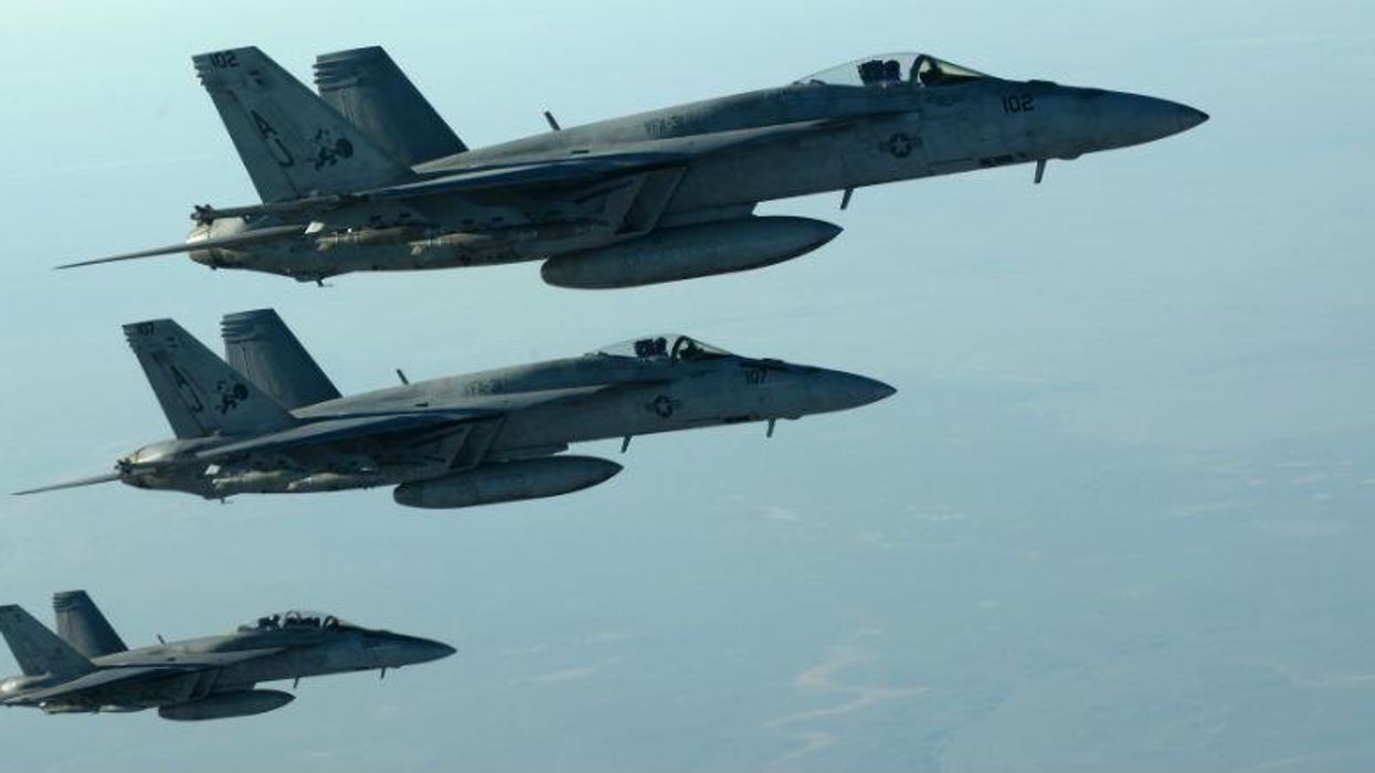 A formation of US Navy F-18E Super Hornets over northern Iraq, September, 2014