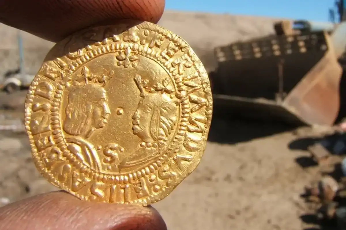 A gold coin taken from the Bom Jesus shipwreck