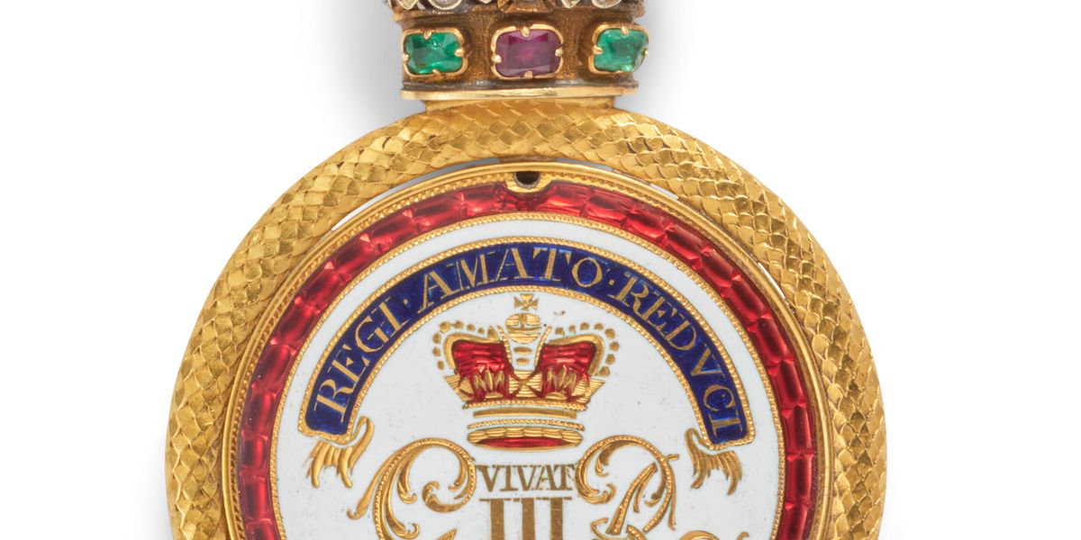 George Iii Inscription Gold medallion celebrating King George III’s recovery from illness to ...