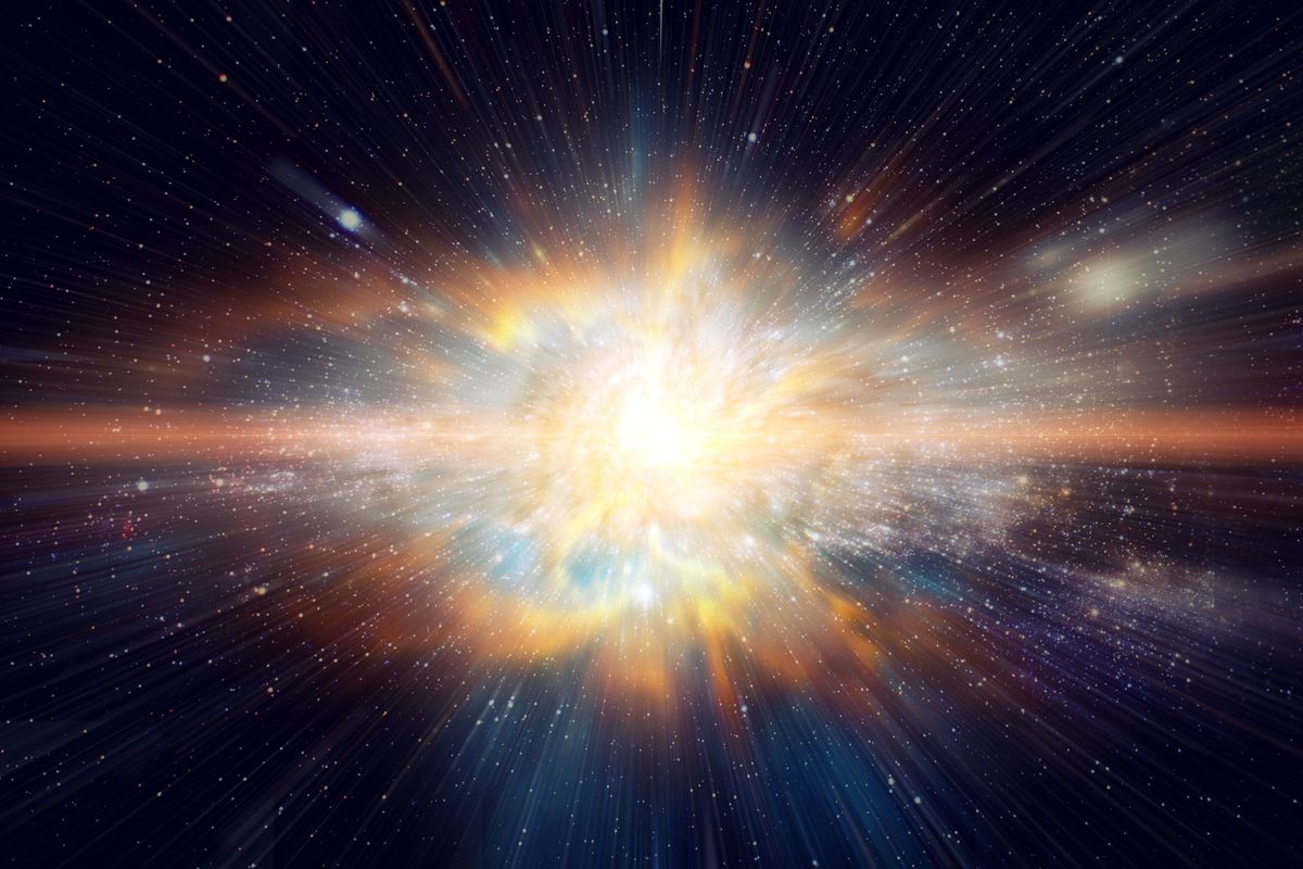 A graphic of a supernova in space.