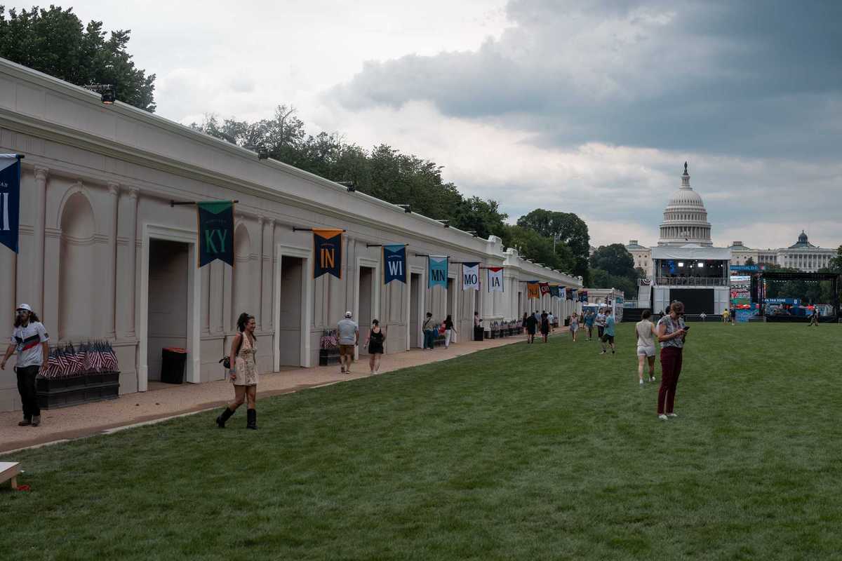 A handful of people dotted around the National Mall for the Great American State Fair.