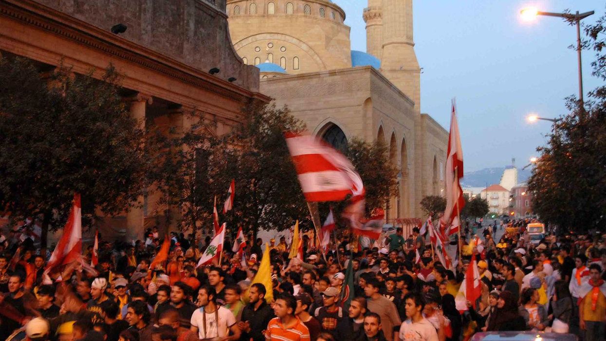 A Hezbollah supporters  demonstration against the government in Beirut in December 2006