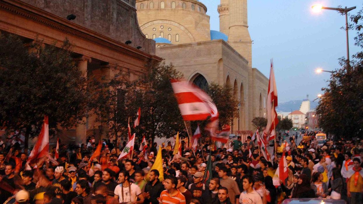 A Hezbollah supporters demonstration against the government in Beirut in December 2006