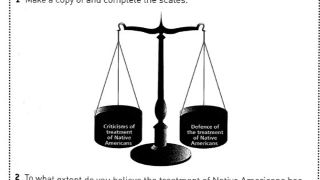 <p>A history textbook has sparked outrage over a question on Native American history</p>