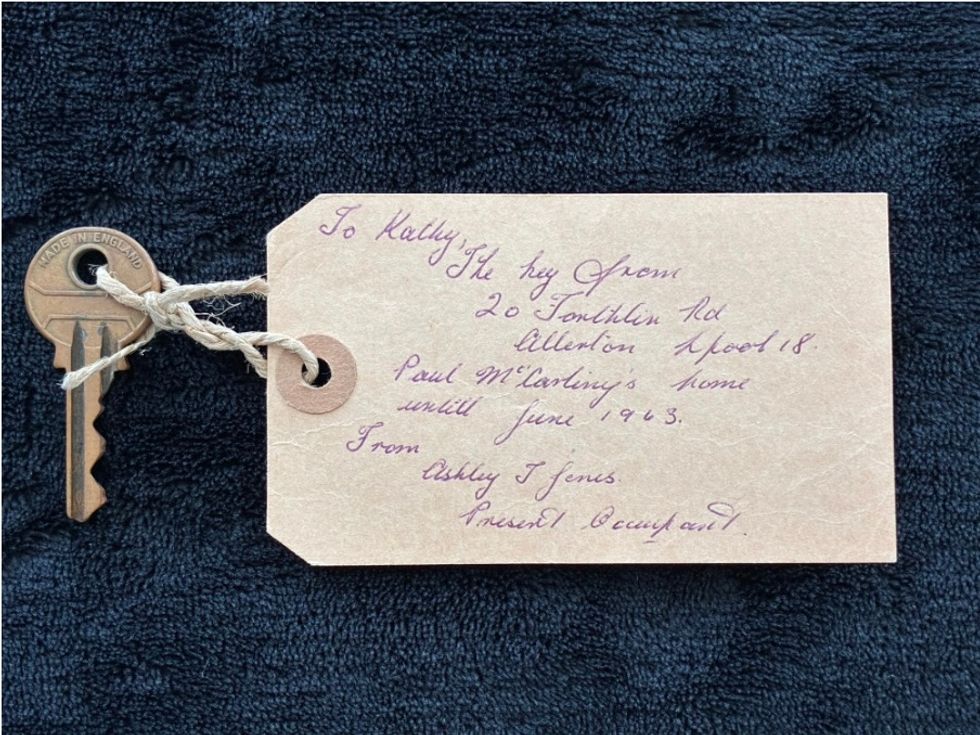 A key to Sir Paul McCartney's childhood home, which was owned by fan Kathleen Salt for decades