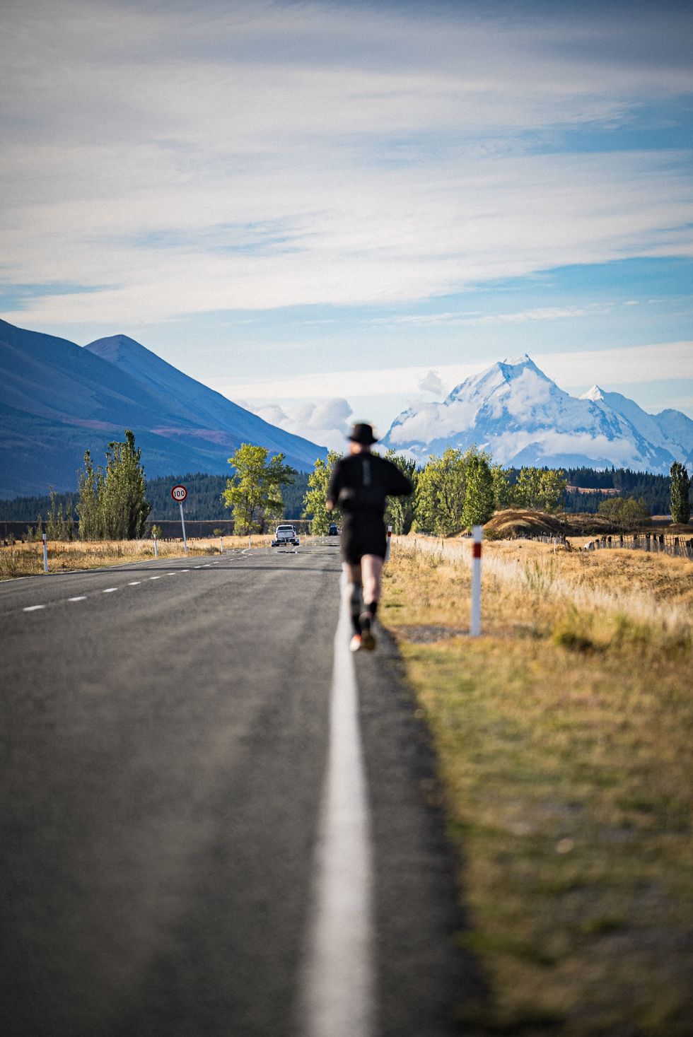 A man running in a beautiful landscape